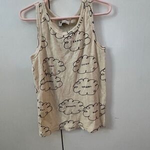 Bobo Chose Cream Tank Top with Cloud Pattern 6-7 Years